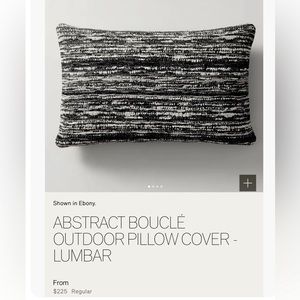 NEW (Set Of 2) ABSTRACT BOUCLÉ OUTDOOR PILLOW COVER - LUMBAR $225 Retail
